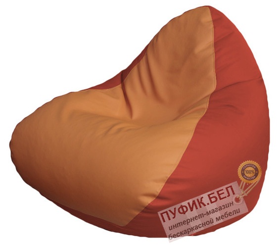 Кресло мешок RELAX Р2.3-94 (основа красная, вставка оранжевая)