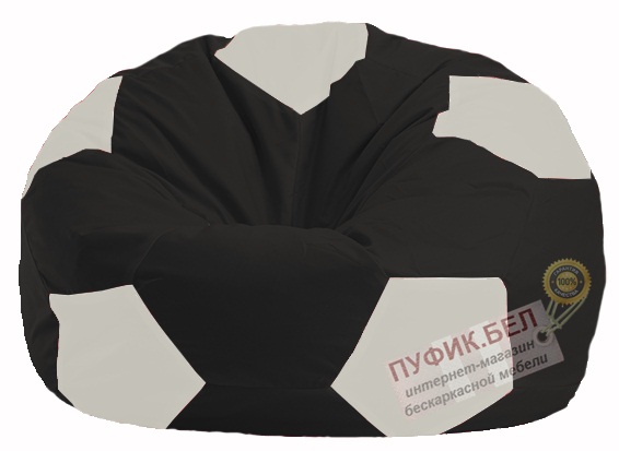 Кресло-мешок Мяч чёрный - белый М 1.1-392