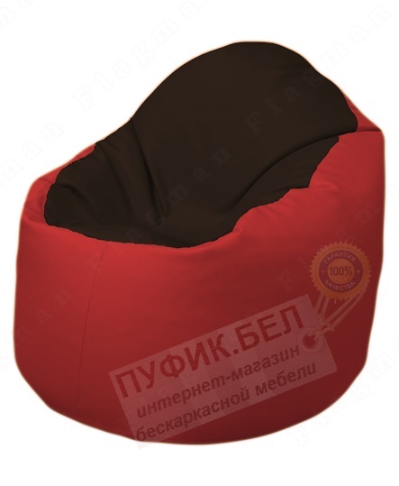 Кресло-мешок Bravo Б1.3-F01F09 (темно-коричневый, красный)