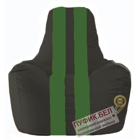 Кресло мешок Спортинг чёрный - зелёный С1.1-397