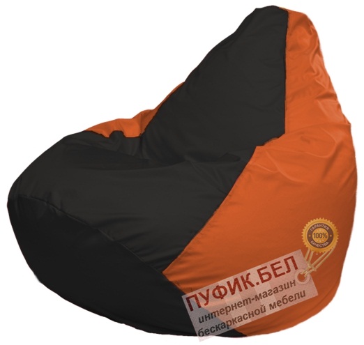 Кресло мешок Груша Макси Г2.1-400 чёрный, оранжевый