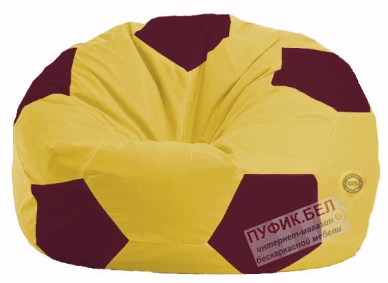 Кресло-мешок Мяч жёлтый - бордовый М 1.1-265