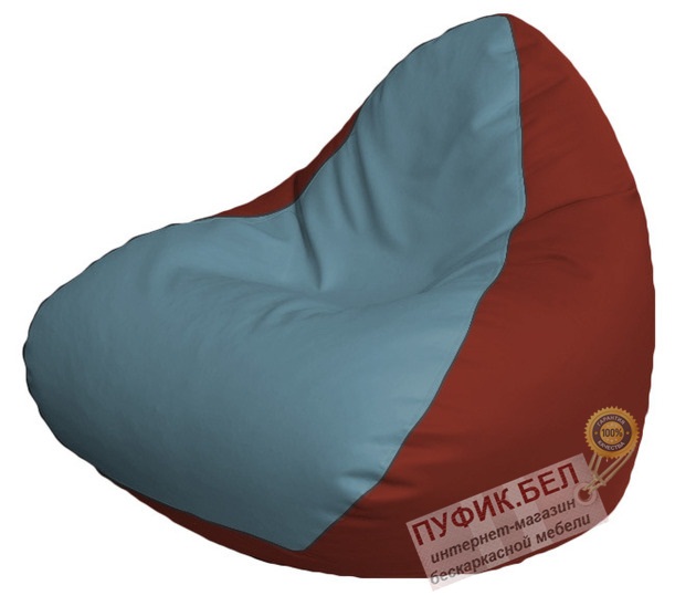 Кресло мешок RELAX Р2.3-67 (основа красная, вставка голубая)