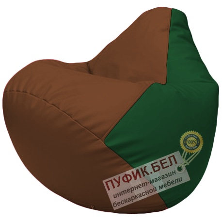 Кресло мешок Груша коричневый и зелёный Г2.3-0701