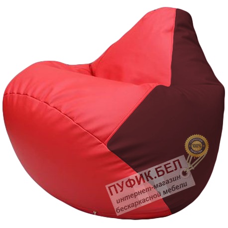 Кресло мешок Груша красный и бордовый Г2.3-0932