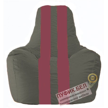 Кресло мешок Спортинг тёмно-серый - бордовый С1.1-358