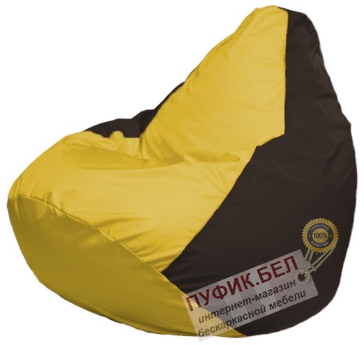 Кресло мешок Груша Макси Г2.1-261 жёлтый, коричнневый
