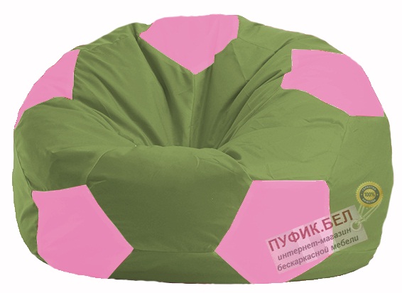 Кресло-мешок Мяч оливковый - розовый М 1.1-226