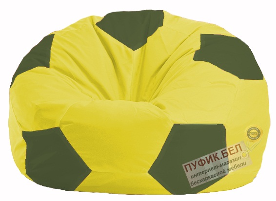 Кресло-мешок Мяч жёлтый - тёмно-оливковый М 1.1-250