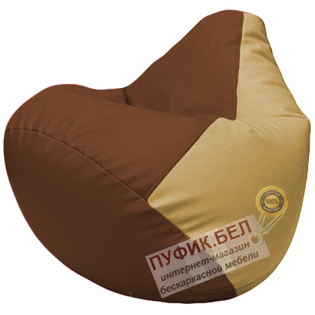 Кресло мешок Груша коричневый и бежевый Г2.3-0713