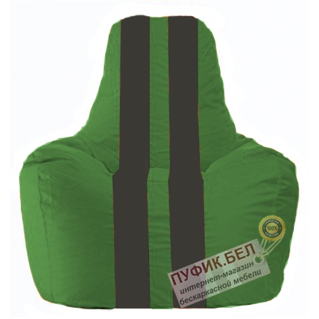 Кресло мешок Спортинг зелёный - чёрный С1.1-235