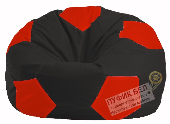 Кресло-мешок Мяч чёрный - красный М 1.1-467