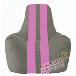Кресло мешок Спортинг серый - розовый С1.1-333