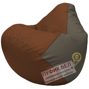 Кресло мешок Груша коричневый и серый Г2.3-0717