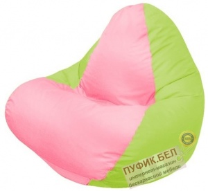 Кресло-мешок RELAX (основа салатовая, вставка розовая)