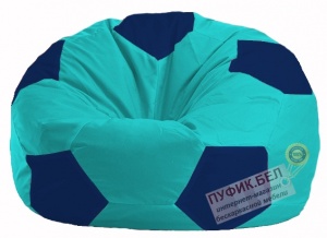 Кресло-мешок Мяч бирюзовый - тёмно-синий М 1.1-286