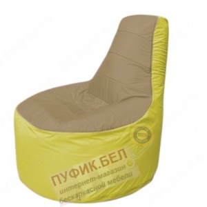 Кресло мешок Трон Т1.1-2106(тем.бежевый-желтый)