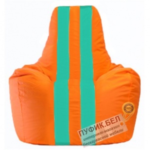 Кресло мешок Спортинг оранжевый - бирюзовый С1.1-223