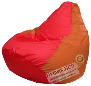 Кресло мешок Груша Макси Г2.1-176 (основа оранжевая, вставка красная)