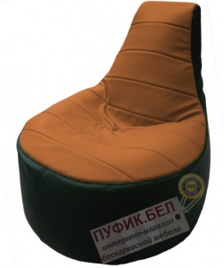 Кресло мешок Трон Т1.3-40 тёмно-зелёный - оранжевый