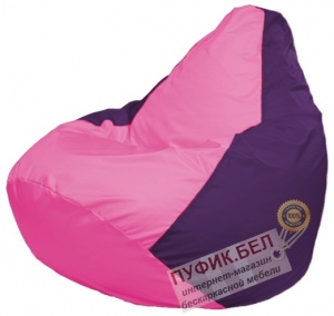 Кресло мешок Груша Макси Г2.1-191 (основа фиолетовая, вставка розовая)