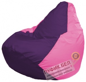Кресло мешок Груша Макси Г2.1-32 (основа розовая, вставка фиолетовая)