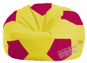 Кресло-мешок Мяч жёлтый - малиновый М 1.1-246