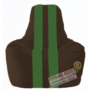Кресло мешок Спортинг коричневый - зелёный С1.1-321
