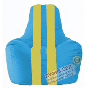 Кресло мешок Спортинг голубой - жёлтый С1.1-280