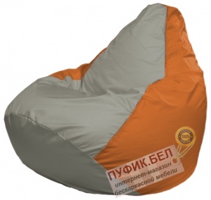Кресло мешок Груша Макси Г2.1-342 серый, оранжевый