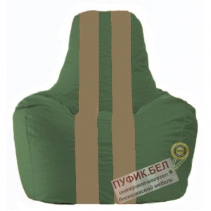 Кресло мешок Спортинг тёмно-зелёный - бежевый  С1.1-60