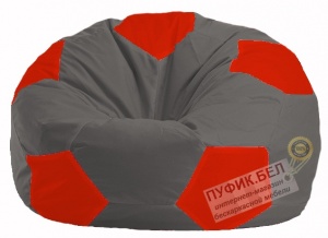 Кресло-мешок Мяч тёмно-серый - красный М 1.1-362