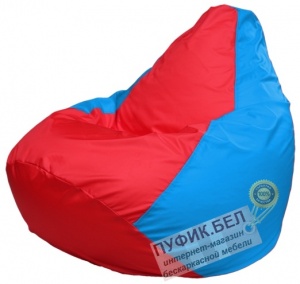 Кресло мешок Груша Макси Г2.1-179 (основа голубая, вставка красная)