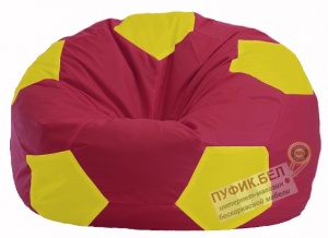 Кресло-мешок Мяч бордовый - жёлтый М 1.1-309