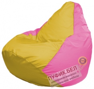 Кресло мешок Груша Макси Г2.1-257 жёлтый, розовый