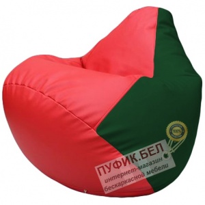 Кресло мешок Груша красный и зелёный Г2.3-0901