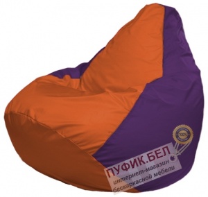 Кресло мешок Груша Макси Г2.1-208 (основа фиолетовая, вставка оранжевая)