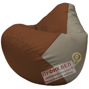 Кресло мешок Груша коричневый и светло-серый Г2.3-0702