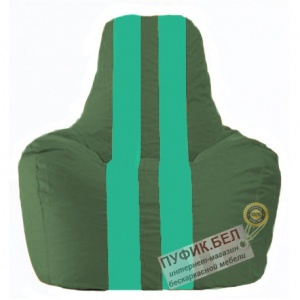 Кресло мешок Спортинг тёмно-зелёный - бирюзовый  С1.1-66
